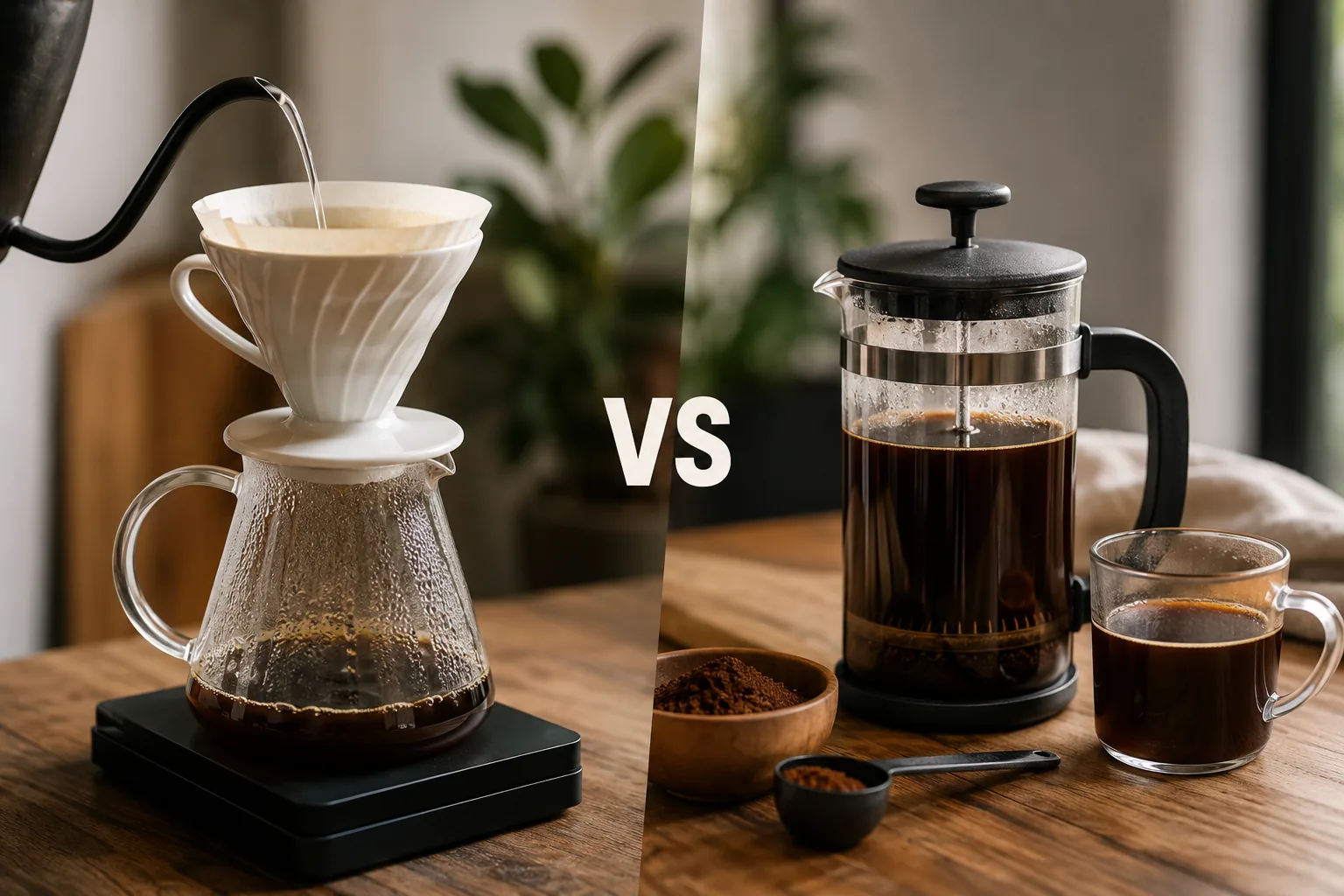 مقایسه V60 و فرنچ پرس