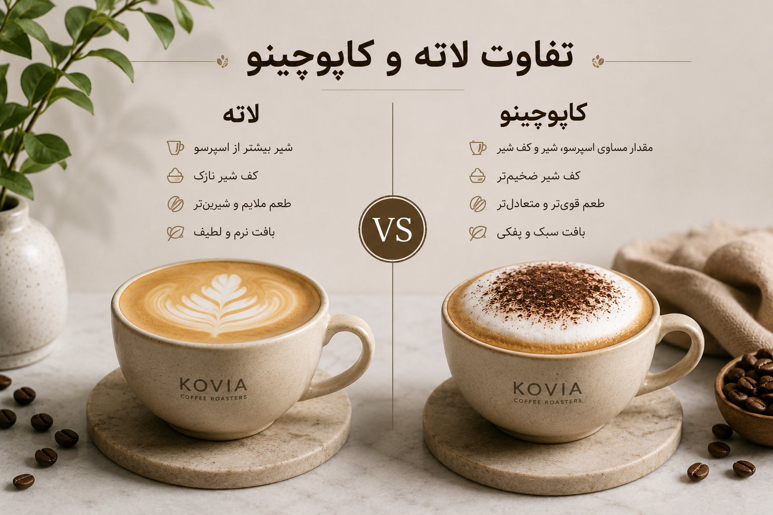 تفاوت لاته و کاپوچینو