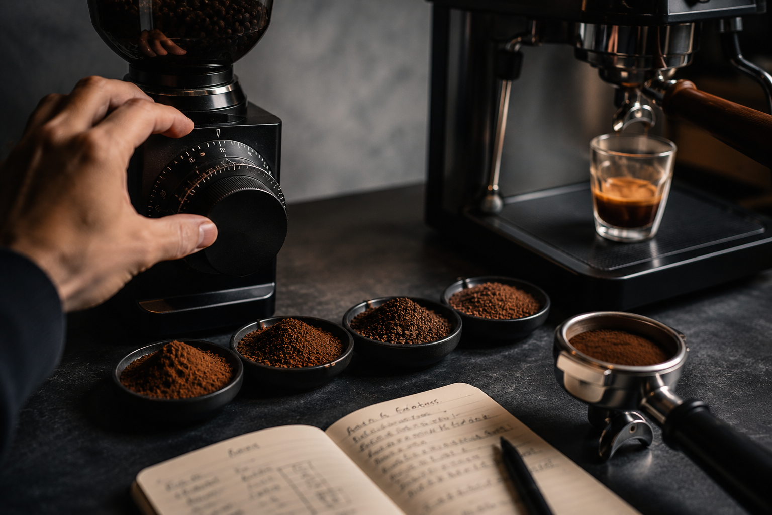 تنظیم آسیاب قهوه برای اسپرسو